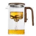 Full Glass Tea Pot Innovative Filtered Magnetic Tea Cup Heat-resistant Transparent Tea Brewer for Home Use Office Use Tea. 