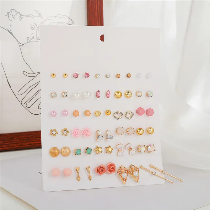 Multi%20Element%20Flower%20Alloy%20Studded%20Earring%20Set%20Fashionable%2030%20Pairs%20Of%20Earrings%20Geometry%20-%20Image%207