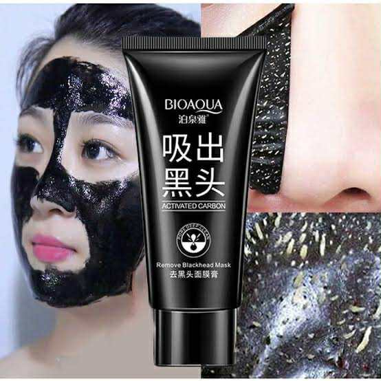 BIOAQUA Black Mask Activated Carbon Charcoal Blackhead Removal Peel Off Mask Black Nose Nose Film And Oil-Control Depth Clean Pore 60g HZ20