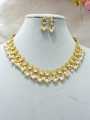 Exclusive degain white pearl colourful necklace with earring for women. 