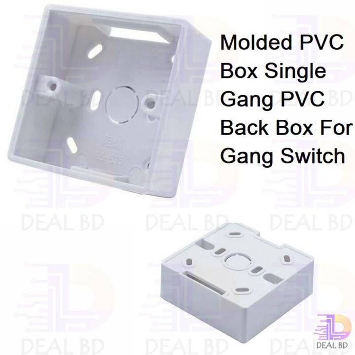 Molded PVC Box SINGLE Gang PVC Back Box For Gang Switches Gang Socket 86x85x33mm Faceplate Wall Mount Switch Socket White PVC Deep Box