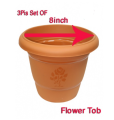 Plastic Flower Tob 03 Pcs Bundle Plastic Flower Tub Gardening Tob planter/ Gardenware tools 8" inch. 