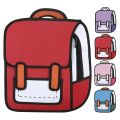 Women Backpack 3D Jump Style 2D Drawing Cartoon Back Bag Comic Messenger Cute Student Backpack Bags Unisex Knapsack Bolos.