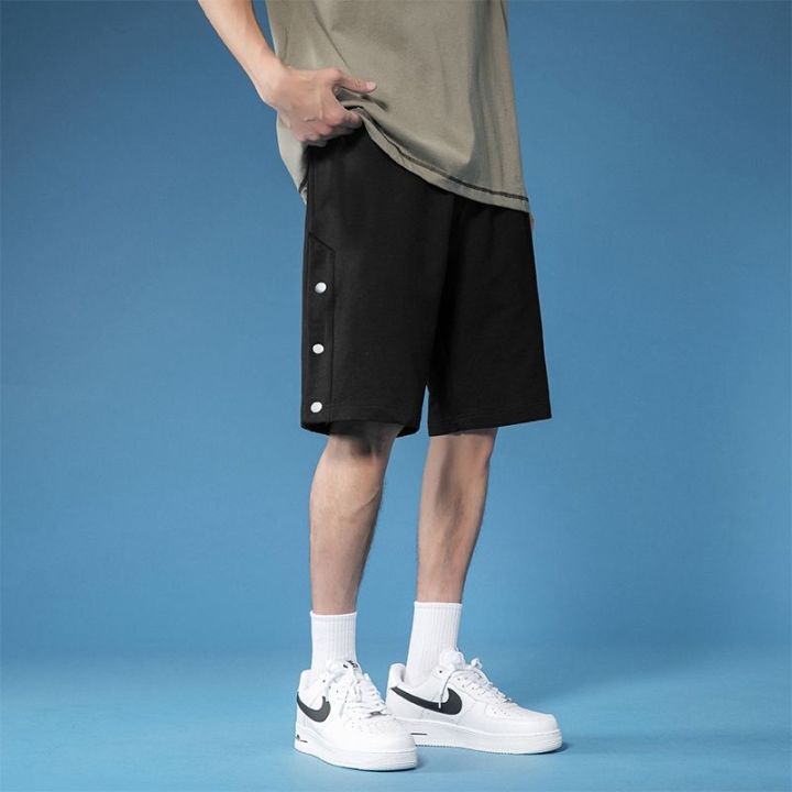 Side%20Breasted%20Shorts%20Men's%20Basketball%20Pants%20Half%20Open%20Full%20Buckle%20Fifth%20Pants%20Summer%20Thin%20Trendy%20Loose%20Pants%20-%20Image%202