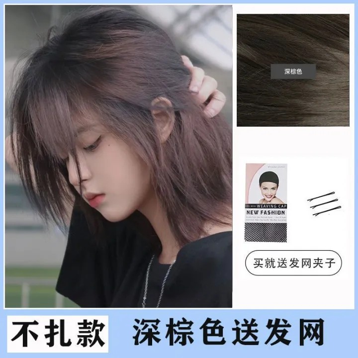 Wolf%20Tail%20Wig%20Men's%20Long%20Hair%20Japanese%20Style%20Male%20Warrior%20Head%20Mid-Length%20Men's%20Anchovy%20Head%20Natural%20Daily%20Full-Head%20Wig%20Style%20-%20Image%202