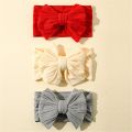 3Pcs/Set Baby Headband For Girls Bow Solid Color Baby Girl Turban Kids Headwear Elastic Baby Hair Band Hair Accessories Set. 