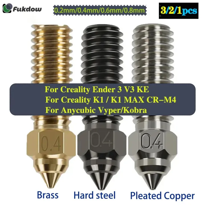 Nozzles For Creality Ender 3 V3 KE K1 / K1 MAX CR-M4 Nozzle High Quality Brass Plated Copper Hardened Steel 3D Printer Nozzles