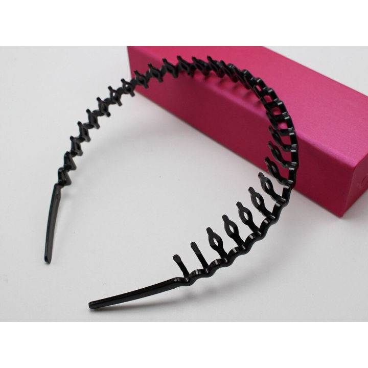 Plastic Teeth Comb Hairband Hair Hoop Headband Black For Men and Woman