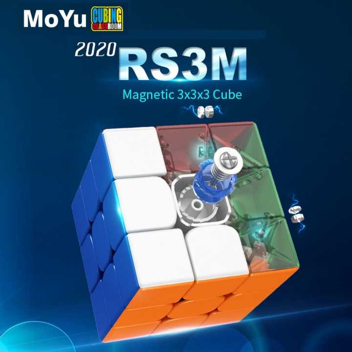 【Happy childhood memories】Newest 2020 Moyu Rs3 m Magnetic 3x3x3 Magic Cube MF3 RS 3M 3x3 Magico Cubo RS3M Magnetic Cube 3*3 Puzzle Toys for Children - 247687981