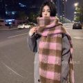 Autumn and Winter New Cashmere-like Plaid Scarf for Women Winter Korean Style Versatile High-Grade Shawl Thickened Warm Scarf Fashion. 