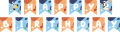 Hot Cartoon Bluey family Dog Birthday Party Supply Disposable Banner Cake Topper Hanging Flag Balloons Set Birthday Decorations. 