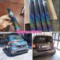 Holographic Laser Chrome Black Car Stickers Car Interior Body Wrap Vinyl Film Sheet Black with Rainbow Decals. 