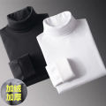 Dralon High Neck Velvet Thickening Thermal Clothes Men's Sweater Autumn and Winter Dad Underwear Long SleeveTShirt Bottoming Shirt Top.