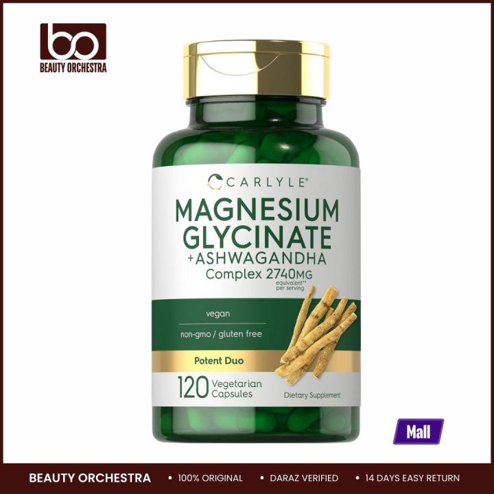 Carlyle Magnesium Glycinate 2,740mg Complex 120 Vegetarian Capsules