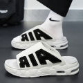【selevn roind】 Air Cushion Slippers Summer Men Sandals Thick Sole Beach Slippers Flats Cloud Slides Sports Slippers Outdoor Man Sneaker Shoes. 