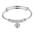 Cuff Brelet Smooth Lucky Beads Bell Carved Retro Bangle. 