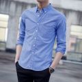Spring and Autumn Washed Denim Shirt Men's American Retro Casual Korean Style Work Clothes Loose Ruffle Cool and Wild Shirt. 