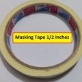 Masking Tape 1/2 Inch Width 12mm Length 10 Meter Multi Purpose Masking Tape Rubber Glue Crepe Paper Masking Tape For Wall Painting Paper Masking Tape. 