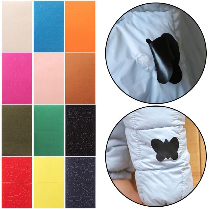 【Quality】 1pcs Colorful Jackets Decoration PVC Adhesive Cloth Stickers Self Adhesive Sticker Tent Patches Down Jacket Hole Repair