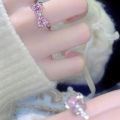 Crystal Bow Rings For Women Girls Romantic Zircon Bowknot Ring Opening Adjustable Finger Ring Fashion Jewelry Gifts Mzea. 