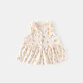 Girl's dress, children's cardigan sleeveless top, princess floral skirt, printed with foreign style, cute girl in summer. 