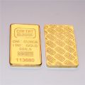 1 OZ 24K Gold Plated Bullion Bar Credit Suisse Gold Bullion One Ounce Replica Souvenir Coins With Different Serials Number. 