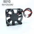 DC 5010 5V/12V/24v computer CPU cooler mini cooling fan 50mm small exhaust fan for 3D printer 2 pin 50x50x10mm E1. 