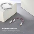 Headphone Splitter, Knitted 3.5mm Audio Splitter TRS 3-Pole Splitter Cable for Headphones Earphones Speakers -( White).