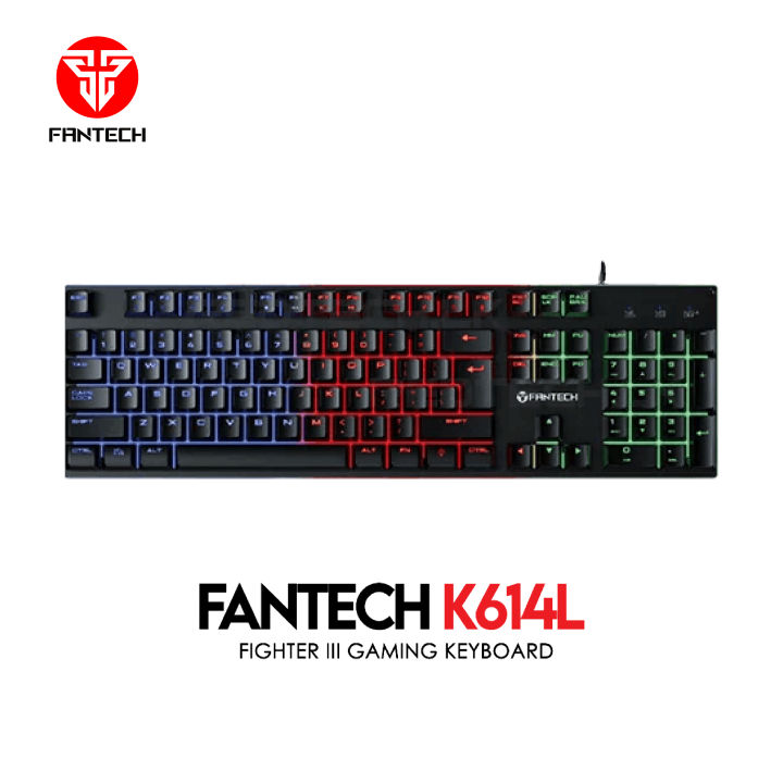 Fantech K614L Fighter III RGB Membrane Gaming Keyboards 26 Keys & Anti-ghosting 104 Keys For Gaming Game