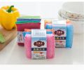 4pcs Double Sided Kitchen Cleaning Sponge Kitchen Clean Cloth Dishwashing Sponge Decontamination Pot Bowl Clean Bathroom Accessories-Multicolor-Tarkata BD. 