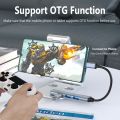 Mouse Keyboard Splitter Type-C HUB High Speed Aluminium Alloy Docking Station 7 Ports OTG Adapter Laptop PC. 