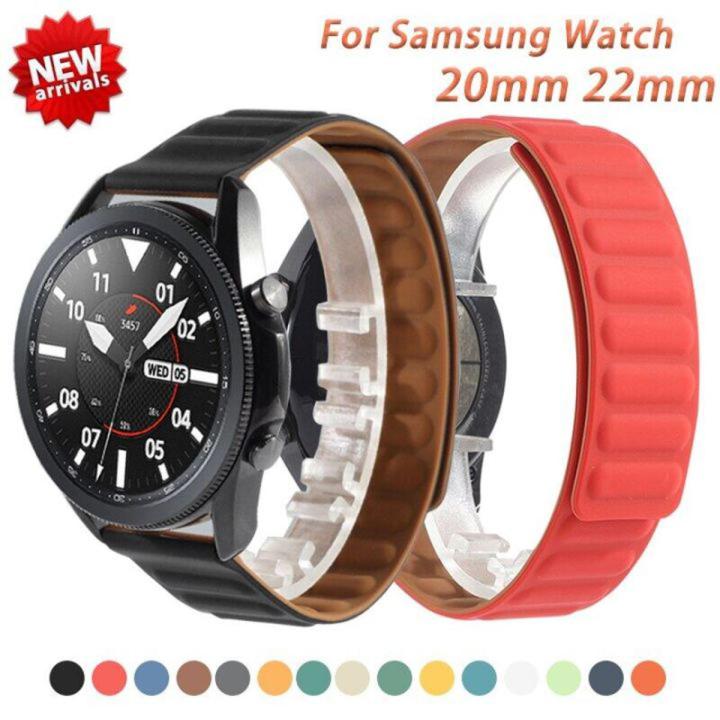 Universal 20mm 22mm Band for Samsung Watch 3 41mm 45mm Galaxy 46mm 42mm Active 2 Strap Samsung Gear S3 Silicone Magnetic Strap Bracelet Huawei Watch GT