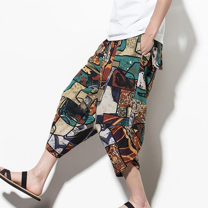 Baggy%20Pants%20Solid%20Loose%20Wide%20Leg%20Streetwear%20Korean%20Style%20Crossed%20Leg%20Opening%20Capri%20Pants%20Bloomers%20Calf-Length%20Pants%20Joggers%20-%20Image%203