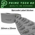 "Premium Barcode Sticker Roll 50mm x 25mm, DT, Core 1.5 Inch, 1000 Pcs Per Roll - White, Highly Adhesive (1 Roll)". 