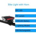 Super Bright 140 Lumen Lights 3 Modes, Special USB Rechargeable Bike Bike Horn and Light 250 DB with Multicology - Cycle Accessories.