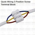 2Pcs Quick Wiring 3 Position Screw Terminal Block AC 220V 10A Box Press Type Connector Cable Clamp Electrical LED Strip Light Wire.