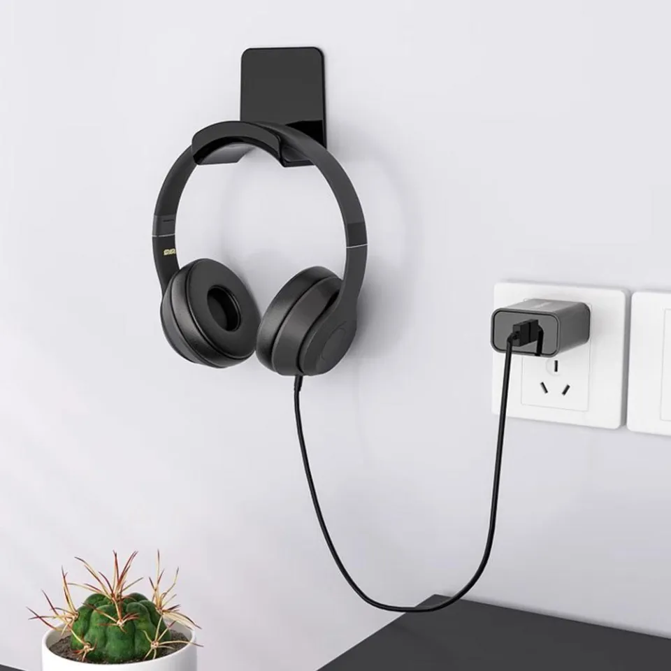 Universal Headphone Stand Adhensive Plastic Wall Mount Hanger