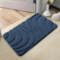 Rug Wear Resistant Anti Slip Washable Bath Carpet Door Mat for 40cmx60cm Blue.