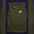 Olive Color Sleeveless T-Shirt for Men(Megi Hata) imported by BUYFAST - T Shirt. 
