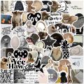 10/30/60pcs Simple Black White Cute Stickers Ins Style Cartoon Decal DIY Suitcase Laptop Scrapbook Phone Guitar Sticker Kids Toy.