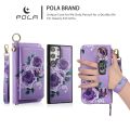 POLA Flower Multi-functional Zipper Wallet Leather Phone Case For Samsung Galaxy S22+ 5G/Samsung Galaxy S24 Ultra 5G/Samsung Galaxy S22 5G/Samsung Galaxy S24 5G/Samsung Galaxy S22 Ultra 5G/Samsung Galaxy S23 5G/Samsung G. 