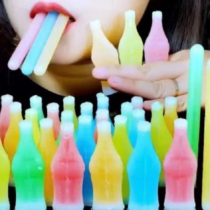 Internet celebrity wax bottles, sugar wax sticks, spicy skin, live broadcast, chewing, voice-controlled sandwich wax bottles, candy snacks, wax flat, edible honey