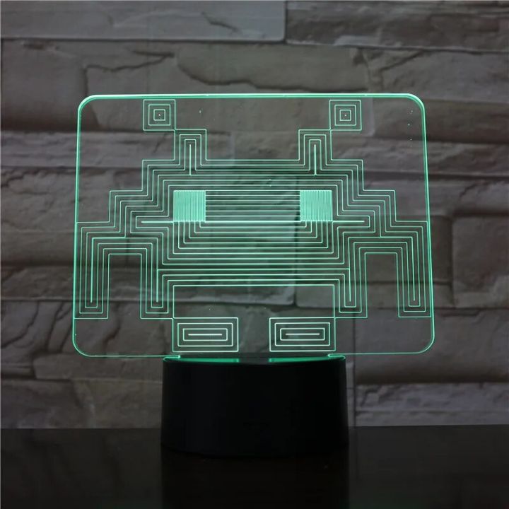 【Cathery Baby Store】Arcade Game Blinky Ghost 3d Night Lamp Table 7 Colors Changing Novelty Lighting Boy Child Kid Gift Pacman Nigh Light