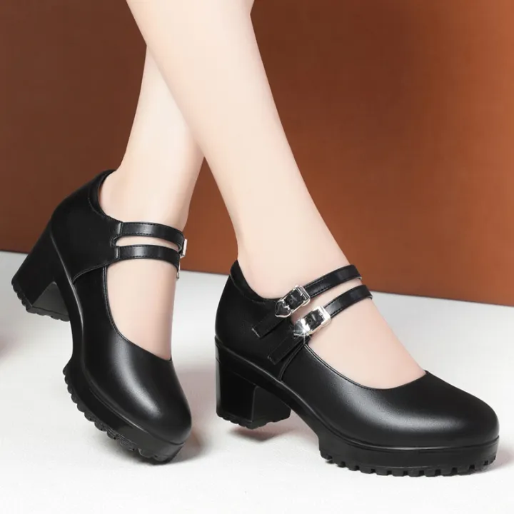 Spring%20Vintage%20Soft%20Leather%20Mary%20Jane%20Women's%20Platform%20Shoes%202024%20Block%20High%20Heel%20Comfort%20Office%20Model%20Mom%20Single%20Shoes%20-%20Image%202