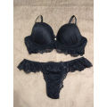 Black Color Soft Net Bra Panty Set For Girls And Women's-01 set.