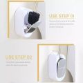 Panda Online Wall Mount No Drill Stainless Steel Toilet Brush with Holder Hideaway Bathroom Brushes Scrubber with Base Opening Closing Lid.