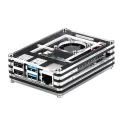 ACRYLIC CASE FOR RASPBERRY PI 4 MODEL B, RASPBERRY PI CASE WITH COOLING FAN (BLACK AND CLEAR). 