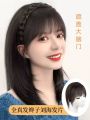 Xuchang Fake Headband Air Bangs One-Piece Hair Supplementing Piece All Real Hair Natural Forehead Cover Gray Hair Head Wig for Women.