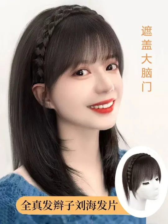 Xuchang%20Fake%20Headband%20Air%20Bangs%20One-Piece%20Hair%20Supplementing%20Piece%20All%20Real%20Hair%20Natural%20Forehead%20Cover%20Gray%20Hair%20Head%20Wig%20for%20Women%20-%20Image%202