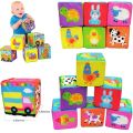 6PCS Cloth Building Blocks Baby Infant Soft Plush Doll Kids Sensory Educational Toys for Children Building Cube Construction Set. 